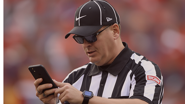 Referee viewing schedule on mobile app